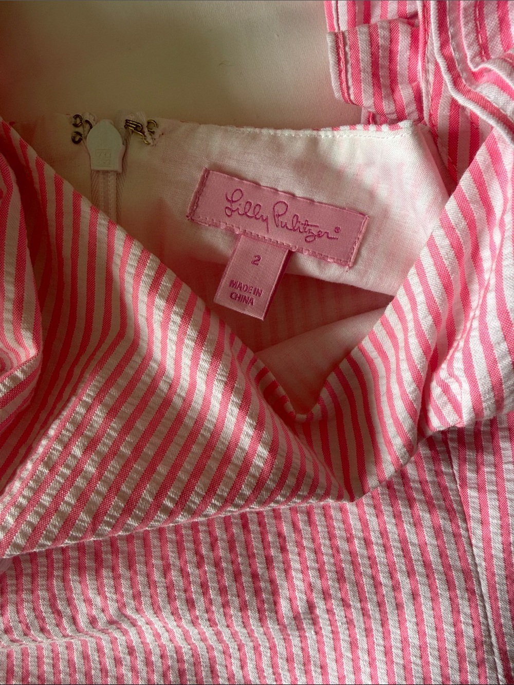 Lilly Pulitzer Pink Striped Ruffle Strap Mini Dress - Picture 3 of 3